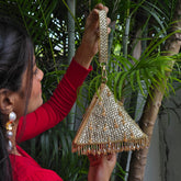 Pyramid gold crystal bag